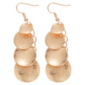 Layered Sequin Disc Drop Earrings in Gold and Silver Tones view 5