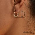 Gold Tone Twisted Rope Hinge Hoop Earrings Metal Pair view 4