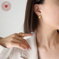 Textured Irregular Starfish Stud Earrings Gold Tone Metal view 3