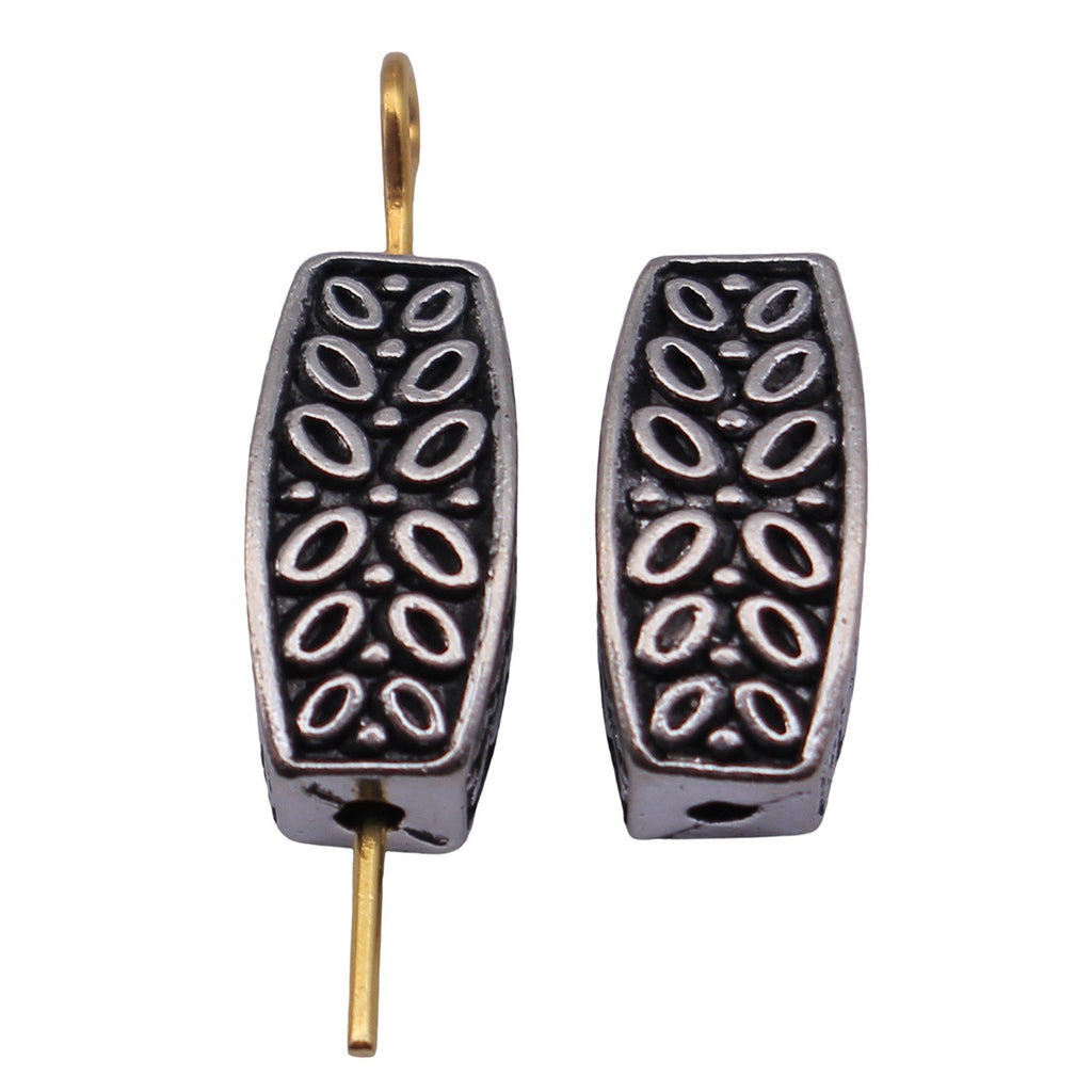 13x6x6mm 2g Antique Silver Zinc Alloy Carved Rectangular Tube Spacer Beads for Bracelet Making