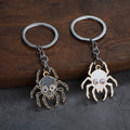 Skull Spider Metal Keychain With Googly Eyes, Black Or White view 1