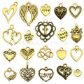 Matte Gold-Tone Heart and Letter Metal Charms with 26 Listed Options view 5