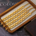 Gold Square Link Chain Bracelet Titanium Steel Adjustable view 2