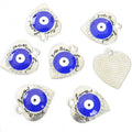 Crystal Rim Heart Evil Eye Charms in Five Colors and Two Metal Tones view 7