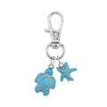 Turquoise Sea Turtle Starfish Lobster Clasp Charm Keychain view 5