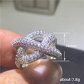 Interlocking Pavé Loop Statement Ring in Silver Tone view 5