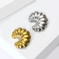 Fluted Fan Shell Brooch In Gold And Silver Tone Finishes view 2