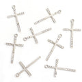 Long Crystal Cross Charms in Gold Tone and Silver Tone view 4