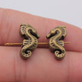 Detailed Seahorse Large Hole Metal Beads in Two Finishes view 3