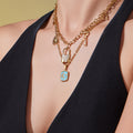 Palm Tree Enamel and Crystal Lock Pendant Necklaces in Four Styles view 2