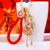 Red-Fortune-Loop Multicolor-Beaded-Pouch