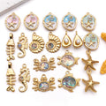 Gold-Tone Crab and Starfish Metal Charms with 20 Listed Options view 2