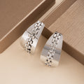 Wide Chain Detail Half Hoop Earrings in Gold and Silver view 7