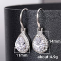Silver Tone Teardrop Halo Leverback Earrings view 5