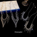 Metal Fringe Statement Necklaces in Four Draped Designs view 3