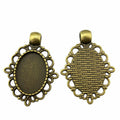 Floral Loop Oval Cabochon Pendant Trays in Two Finishes view 2