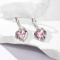 Gold and Silver Tone Faceted Heart Crystal Huggie Drop Earrings view 10