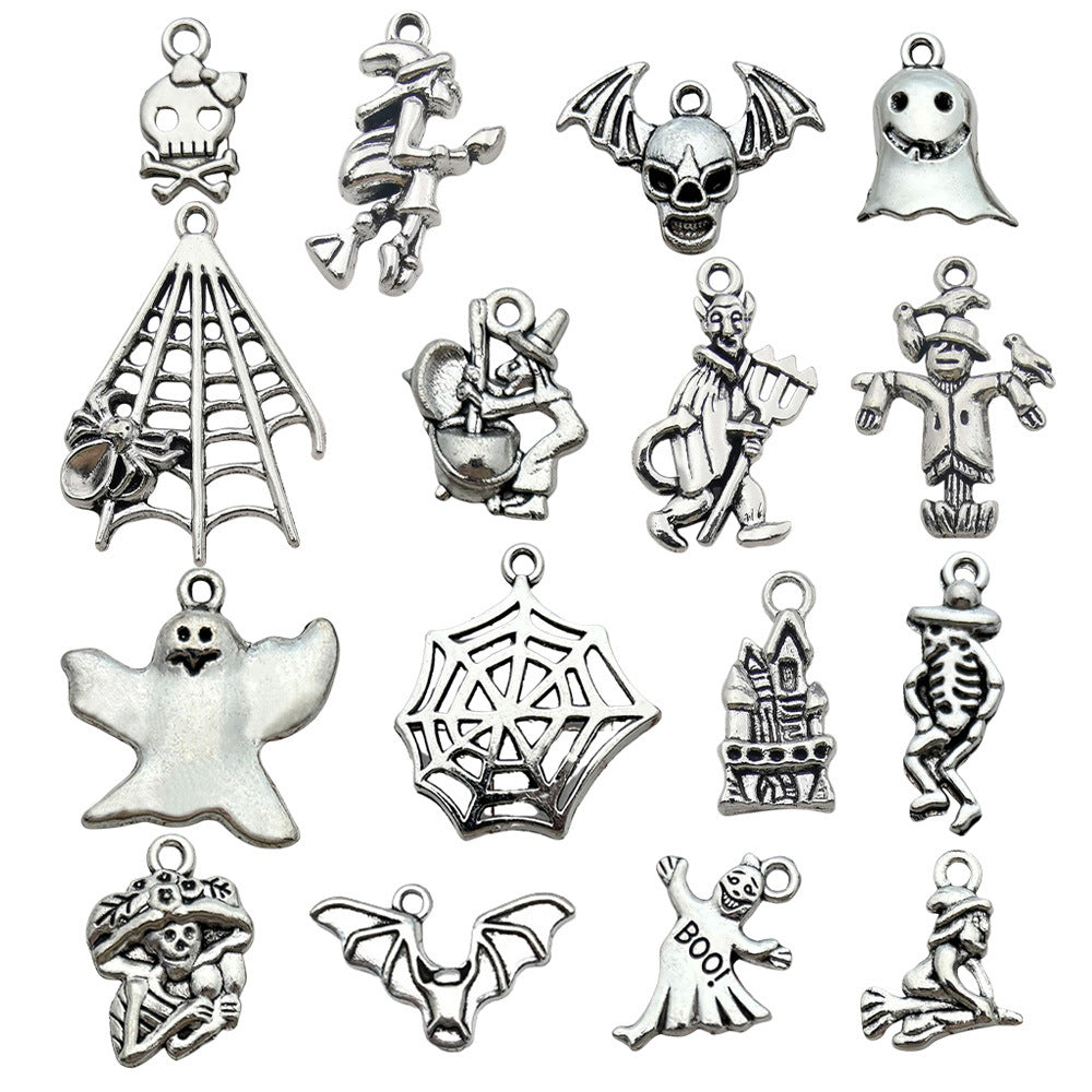 Enamel Zinc Alloy Halloween Skull Ghost Bat charm pendants for DIY bracelets necklaces keychains