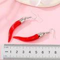 Silver Tone Resin Chili Pepper Hook Earrings in Eleven Colors view 2