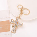 Rhinestone Cross Keychain Metal Crystal Pendant Bag Charm view 3