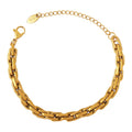 Chunky Curb Link Bracelet Adjustable Gold or Steel Tone view 5
