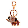 Rhinestone Elephant Metal Keychain With Split Ring And Lobster Clasp view 5