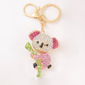 Rhinestone Koala Bear Keychain Bamboo Alloy Gold Clasp view 5