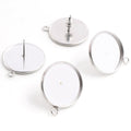 Round Stainless Steel Earring Post Tray Settings in Seven Sizes view 4