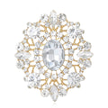 Large Oval Court Crystal Brooch in Six Jewel Tone Colorways view 2