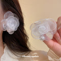 White Fabric Flower Pearl Stud Earring Multi Pack Set view 4