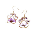 Gold Tone Pressed Flower Resin Drop Earrings 7 Shapes view 5