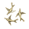 Antique Bronze Flying Swallow Two Loop Connector Charms view 5