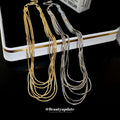Multi Strand Sparkle Snake Chain Layered Necklace Gold Silver view 2