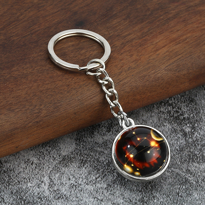 Glow in the Dark Zodiac Sign Keychain Charm
