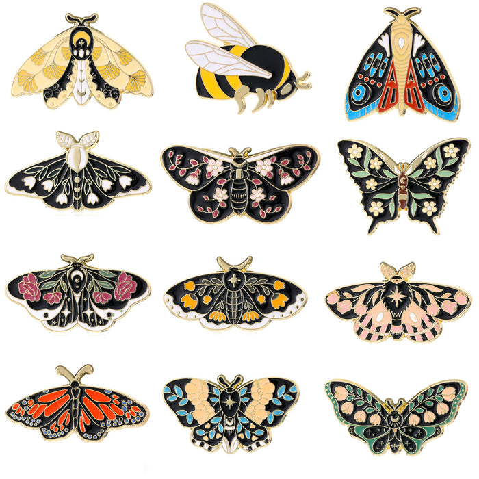 Gold Tone Silver Tone Butterfly Twelve Designs Metal Brooch Pin