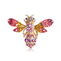 Colorful Crystal Bee Brooch with Detailed Gold Tone Wings view 5