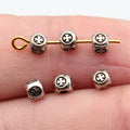 3.9x3.9x3.6mm 0.22g Antique Silver Zinc Alloy Cross Pattern Spacer Beads with Small Hole for Jewelry Making