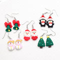 Resin Christmas Bell Penguin Tree Santa Snowman Earrings view 5