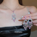 Silver Butterfly Circle Chandelier Crystal Drop Jewelry view 2