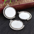 Rotating Round Round Pendant Bezel Blank for Cabochon Craft view 12