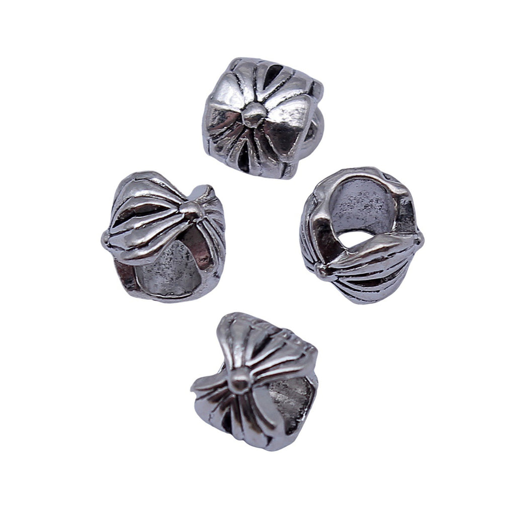 8.1x8.1x7.1mm 1g Antique Silver Zinc Alloy Large Hole Spacer Beads for DIY Bracelet Jewelry Making
