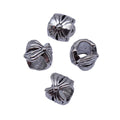 Folded Texture Round Large Hole Spacer Bead Metal Jewelry Making Component view 4