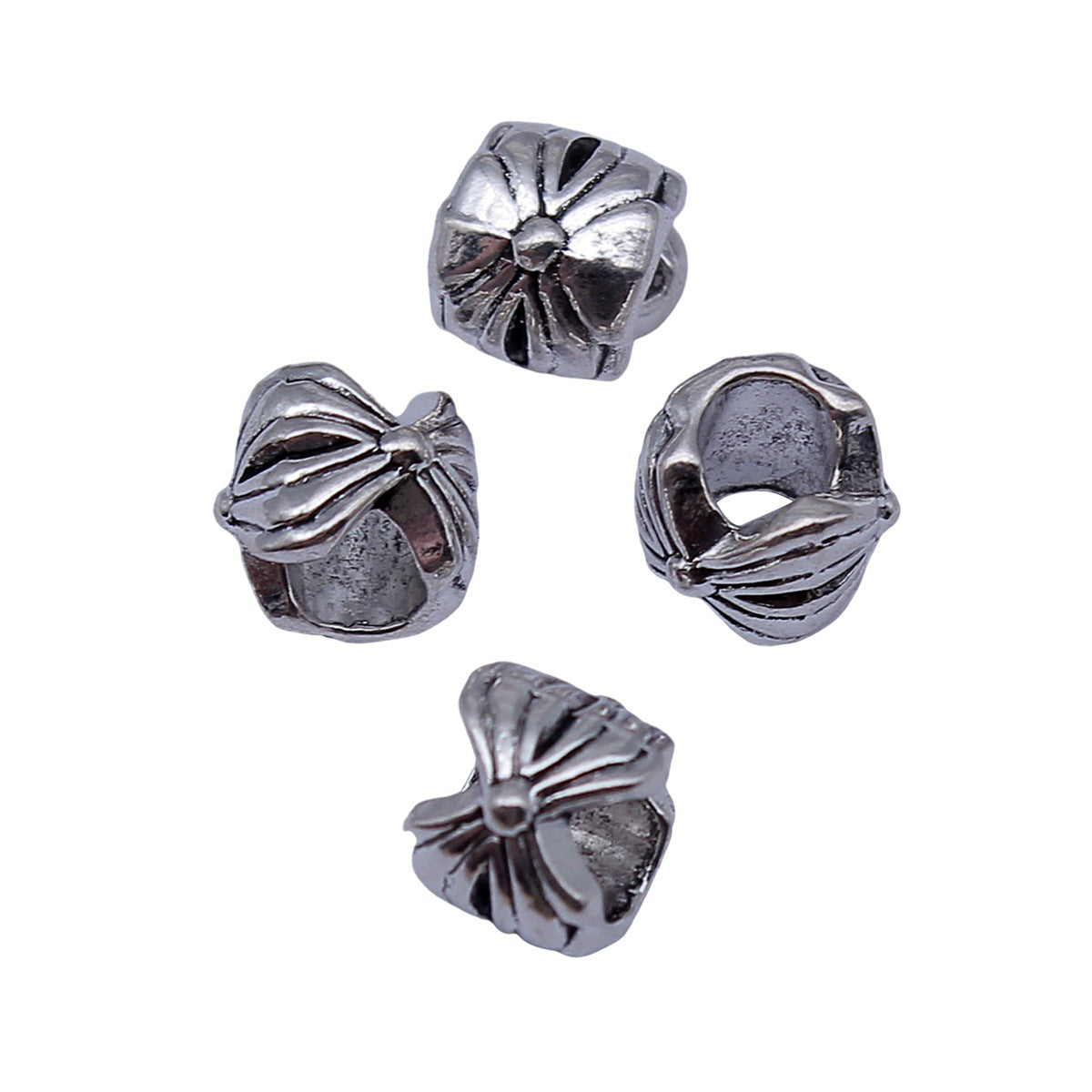 8.1x8.1x7.1mm 1g Antique Silver Zinc Alloy Large Hole Spacer Beads for DIY Bracelet Jewelry Making