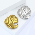 Sculpted Wave Curl Brooch in Two Metal Tones for Jackets Scarves and Lapels view 4