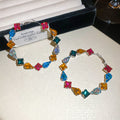 Large Multicolor Crystal Hoop Earrings in Two Finishes view 6