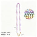 Faceted 8mm Round Bead Necklace With Gold Tone Ring Clasp view 10