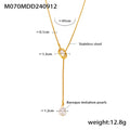 Long Lariat Necklace With Ring Slide And Pearl Drop view 6