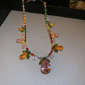 Floral Teardrop Crystal Necklace Or Earrings In Pink Or Multicolor view 9