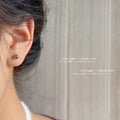 Mini Open Diamond Geometric Stud Earrings Gold Silver view 4