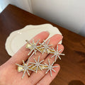 Gold Crystal Starburst Triple Star Duckbill Hair Clip view 2